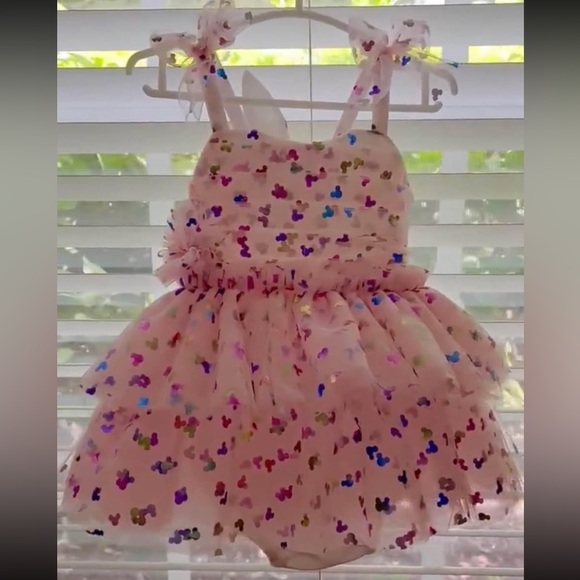 Pink Minnie Mouse Toddler Dress - birthday dress - Picture 4 of 4